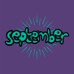 September cartoon vector illustration