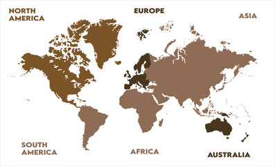 Obraz premium Interactive map-13, modern world map graphic, Countries Silhouettes Stock Illustrations, Vectors