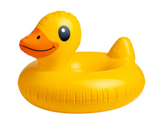 yellow rubber duck summer swim isolated on transparent png