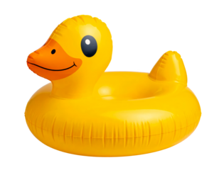 yellow rubber duck summer swim isolated on transparent png