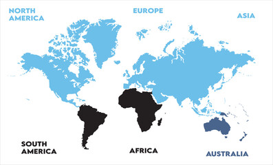 Minimalist map-07, modern world map graphic, Countries Silhouettes Stock Illustrations, Vectors