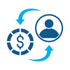 Return visitors icon for financial strategy
