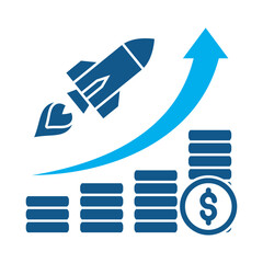 Business growth icon for financial strategy