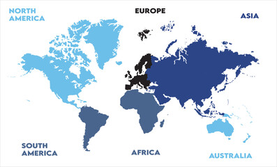 Minimalist map-14, modern world map graphic, Countries Silhouettes Stock Illustrations, Vectors