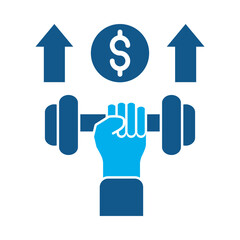 Business strength icon for financial strategy