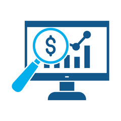 Data analysis icon for financial strategy