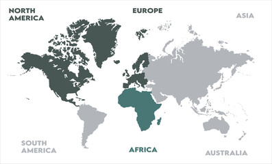 Watercolor map-04, modern world map graphic, Countries Silhouettes Stock Illustrations, Vectors