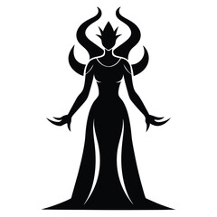 silhouette of a girl in a red dress