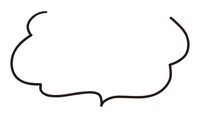 手書きの吹き出しのベクターイラスト。単品、フレーム、シンプル、ふきだし