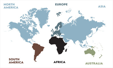 Naklejka premium World map graphics-06, modern world map graphic, Countries Silhouettes Stock Illustrations, Vectors