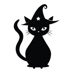 black cat on white background