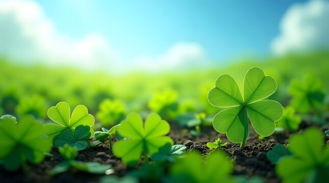 Lucky four-leaf clover. Symbol of good luck, faith, hope, and love. Best for St. Patrick's Day or nature-themed designs.