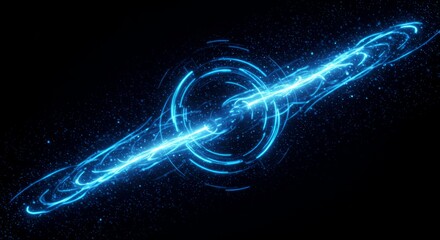 Abstract glowing blue energy lines