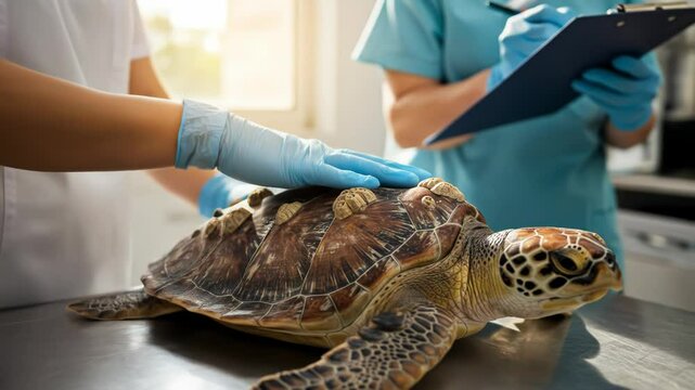 Sea Turtle Examination: Veterinary Care and Conservation