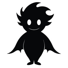 black and white cartoon bat