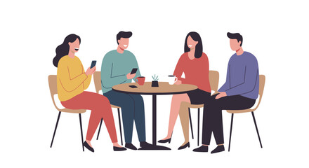 Friends Gather: Casual Meeting Illustration