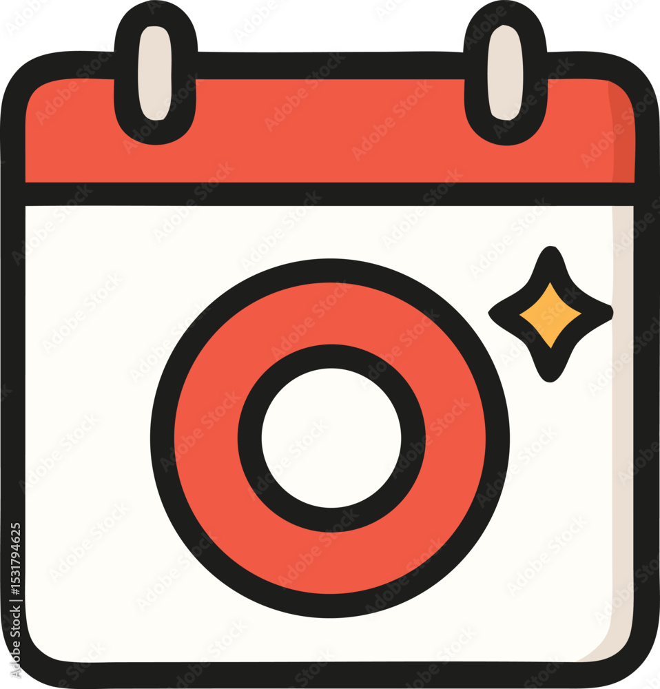 Poster icon calendar icon with event reminder shining bright for important dates and schedules in vibrant c