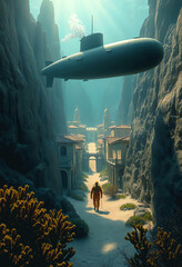 Echoes of Atlantis Diver’s Journey Through a Sunken Metropolis