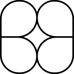 Flat star shape drawn geometrically