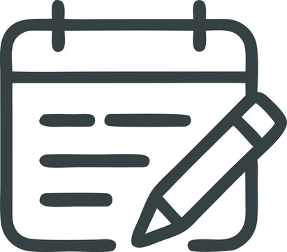 Icon Vector illustration of a calendar icon with a pencil for scheduling and planning tasks efficiently and effectively, ensuring organization