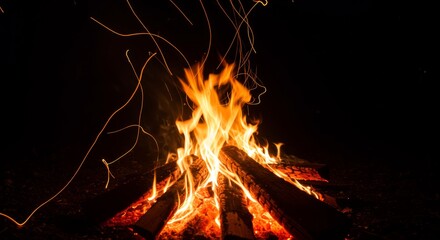 Campfire at night