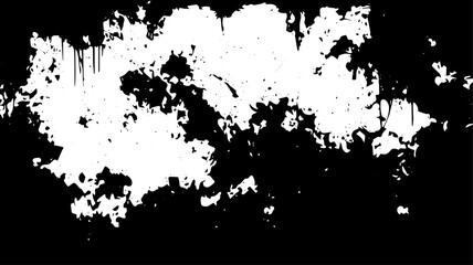Grunge Ink Splatter Background, Black Abstract Paint Drip Texture on White Canvas