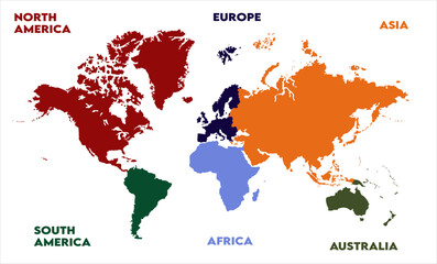 Fototapeta premium World map-08, modern world map graphic, Countries Silhouettes Stock Illustrations, Vectors