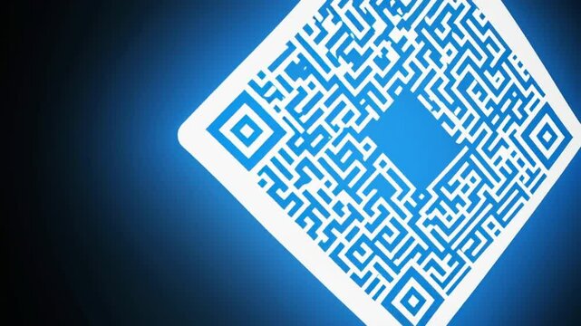 3d phishing and cybercrime prevention with qr code  deep fake video or mail moving in slow motion