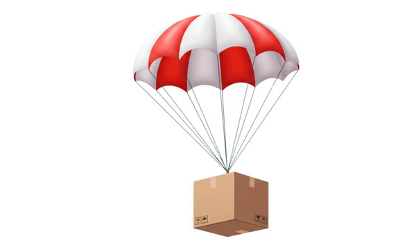 cardboard box with parachute