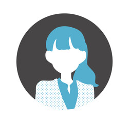 ビジネス系顔なし女性のモノトーンアイコン