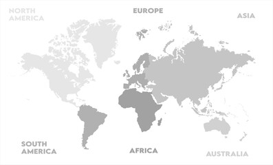 Continental map-07,  world map, modern world map graphic, Countries Silhouettes Stock Illustrations, Vectors