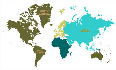 Digital world map vector-01,  world map, modern world map graphic, Countries Silhouettes Stock Illustrations, Vectors