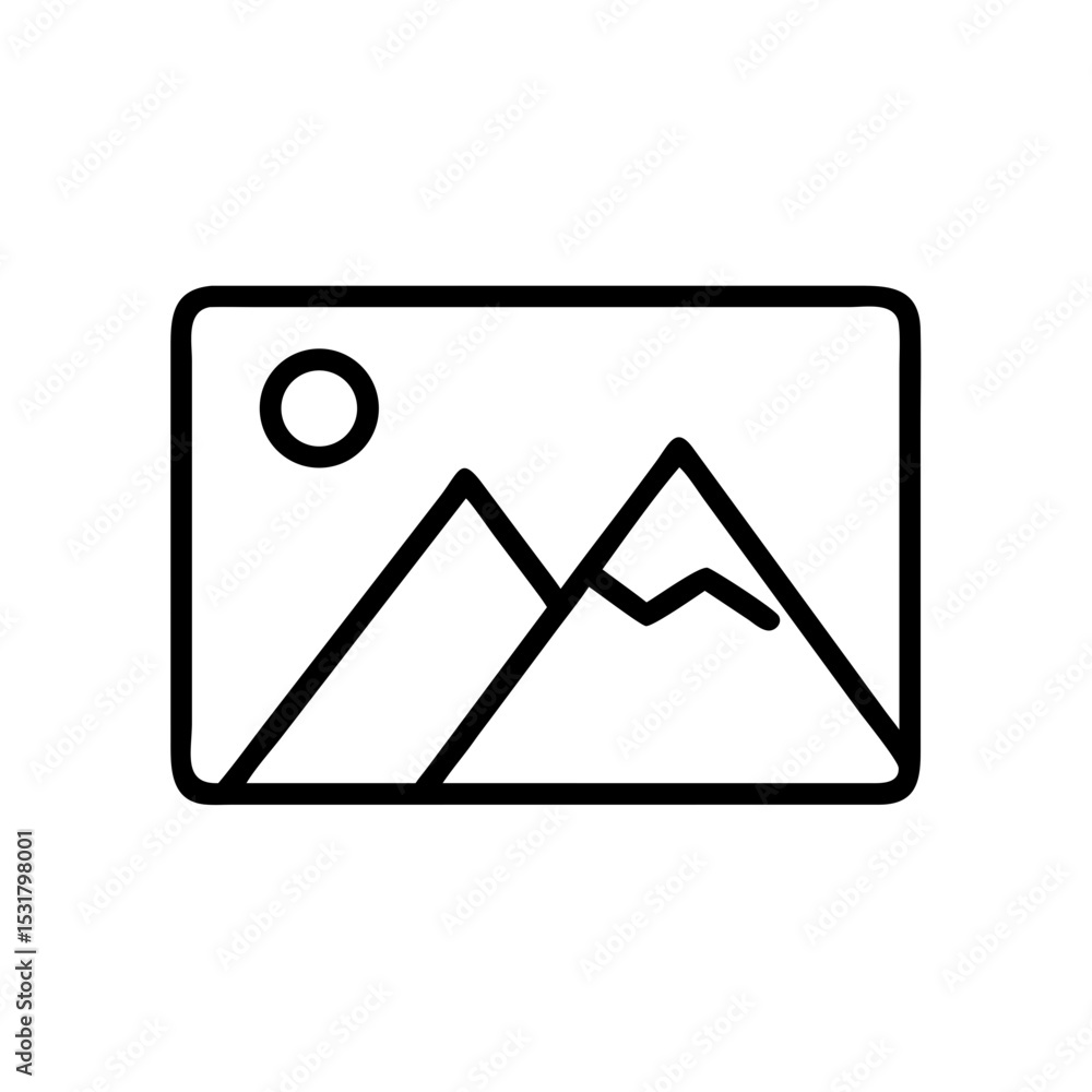 Poster black vector linear icon of a image placeholder web- designer tools