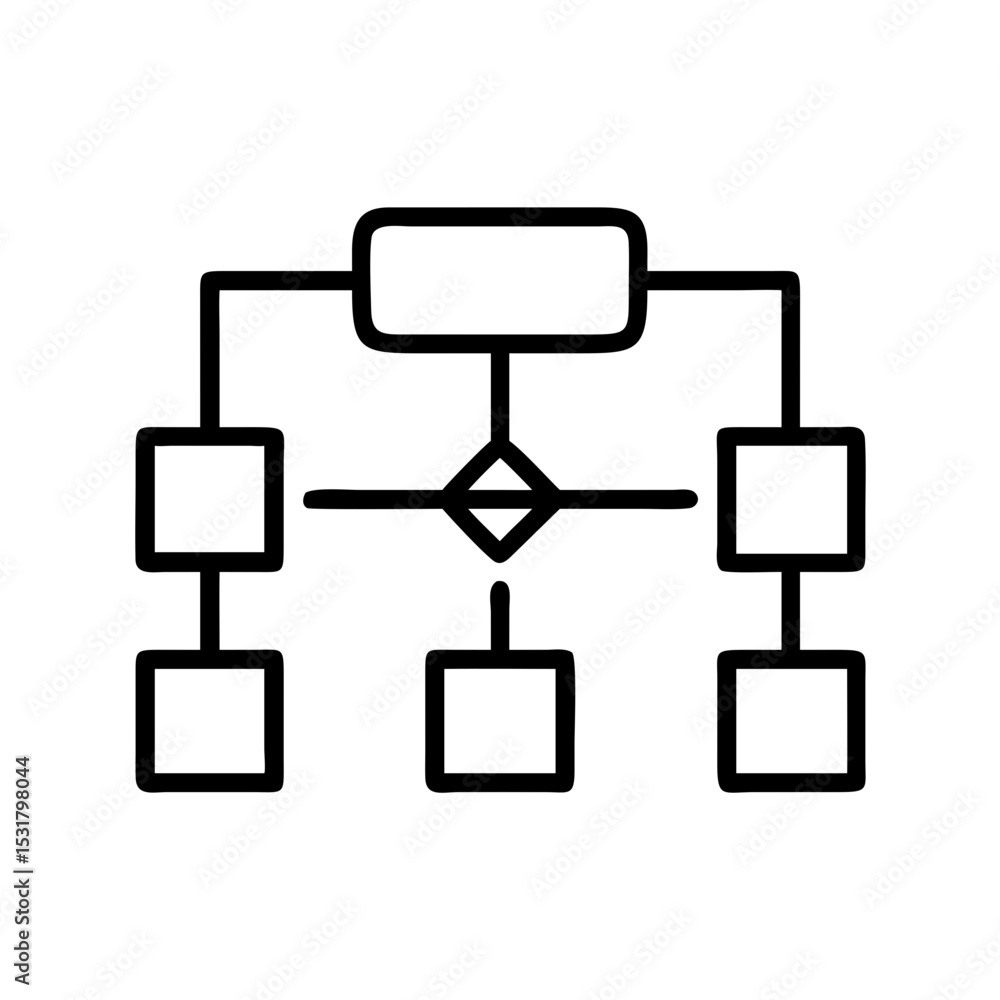 Poster flowchart diagram in black vector linear icon design