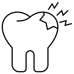 Toothache outline icon