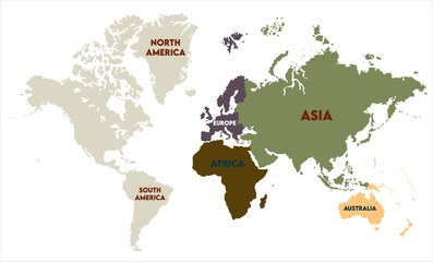 High-resolution world map vector-02,  world map, modern world map graphic, Countries Silhouettes Stock Illustrations, Vectors