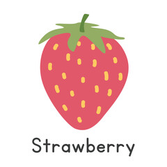Strawberry flat vector illustration. Strawberry cartoon clipart style isolated on white background. Common fruit and Berry concept