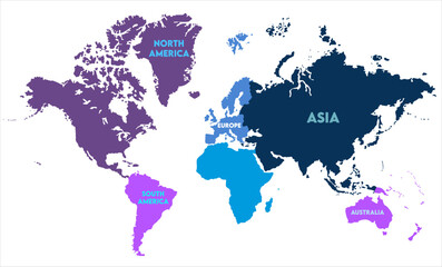 Physical world map vector-01,  world map, modern world map graphic, Countries Silhouettes Stock Illustrations, Vectors