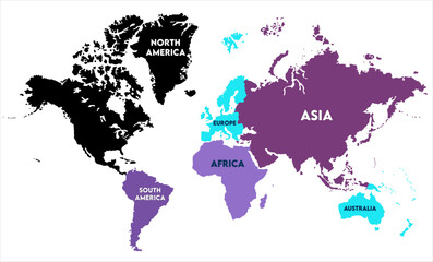 Physical world map vector-07,  world map, modern world map graphic, Countries Silhouettes Stock Illustrations, Vectors