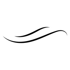 Wind line air swirl in doodle illustration style. Hand drawn doodle wind motion, smoke flow art, abstract line. Wave beach on Isolated vector illustration