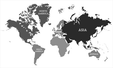 Political world map vector-01,  world map, modern world map graphic, Countries Silhouettes Stock Illustrations, Vectors