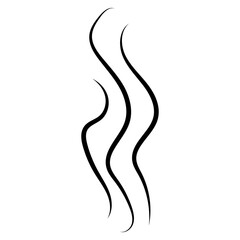 Wind line air swirl in doodle illustration style. Hand drawn doodle wind motion, smoke flow art, abstract line. Wave beach on Isolated vector illustration