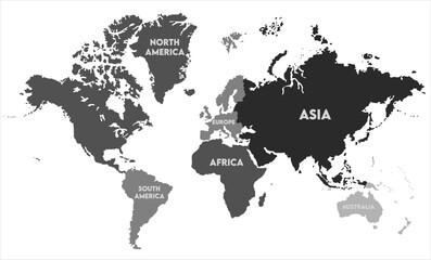 Political world map vector-08,  world map, modern world map graphic, Countries Silhouettes Stock Illustrations, Vectors