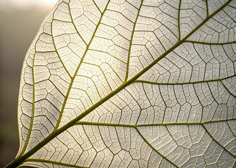 Obraz premium Intricate Leaf Venation: A Close-Up of Delicate Veins.