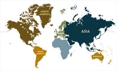 Vector global map-01,  world map, modern world map graphic, Countries Silhouettes Stock Illustrations, Vectors