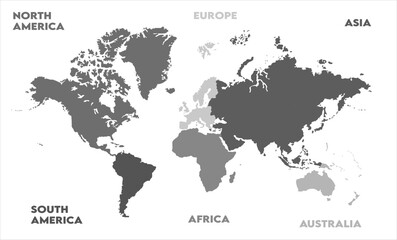 Vector map-09,  world map, modern world map graphic, Countries Silhouettes Stock Illustrations, Vectors