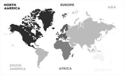 Vector map-11,  world map, modern world map graphic, Countries Silhouettes Stock Illustrations, Vectors