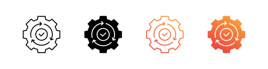 Process Multiple Style Icon Set 