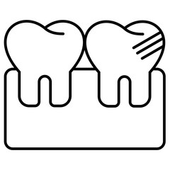Yellow Teeth outline icon