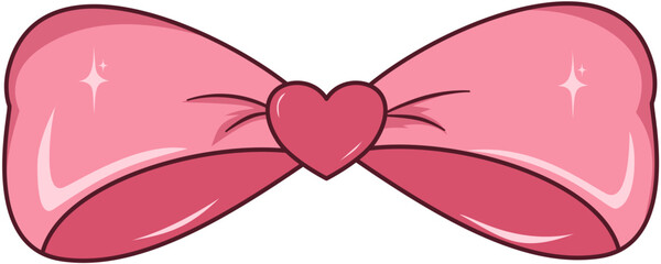 Elegant Pink Ribbon Bow Illustration, Pink Ribbon Bow for Decoration